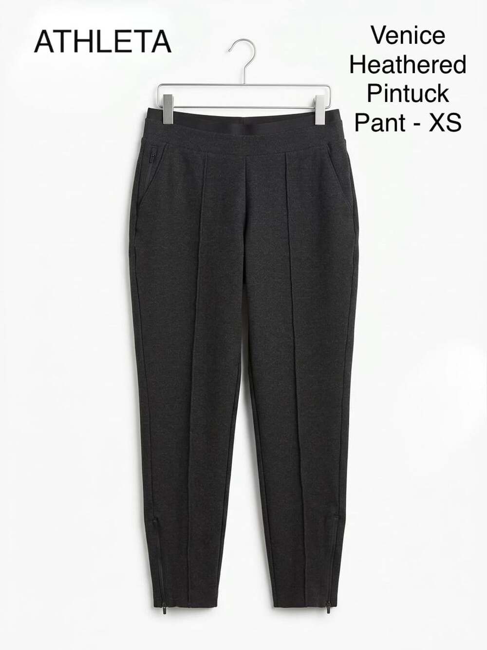 Athleta Venice Heathered Pintuck Pant Size XS Charcoal Gray